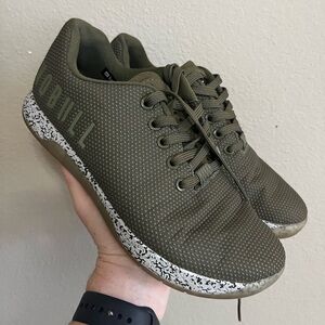 NOBULL Outwork shoes in Taupe Speckle size men’s 6.5‎ women’s 8 olive green